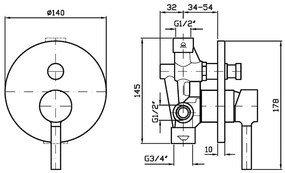 Zucchetti Pan Zp6127 Miscelatore Doccia senza parte Incasso cromo