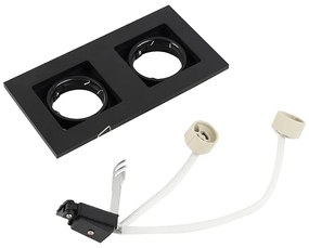 Faretto da incasso moderno Smart nero incl. 2 Wifi GU10 - Qure