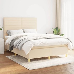 Giroletto A Molle Con Materasso Crema 140x200 Cm İn Tessuto /