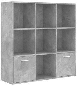 Libreria grigio cemento 98x30x98 cm in truciolato