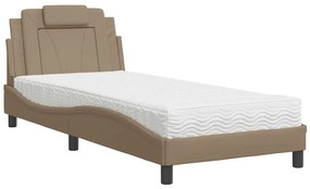 Letto con materasso cappuccino 90x190 cm similpelle