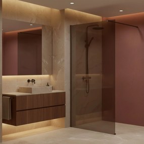 Parete doccia Rea Flexi Brown / Titan 80