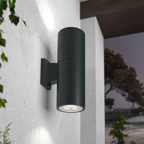 Applique Cilindrica Bidirezionale XL IP54 Con 2 basi E27 - Nera