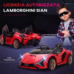 Macchina Elettrica per Bambini 12V con Licenza Lamborghini Sian FKP 37 Rossa...