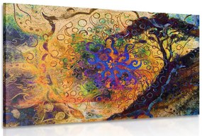 Quadro su tela – Albero con sfondo orientale