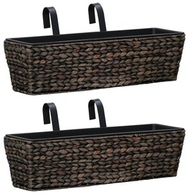 Fioriere 2 Pz İn Giacinto Intrecciato Marrone /
