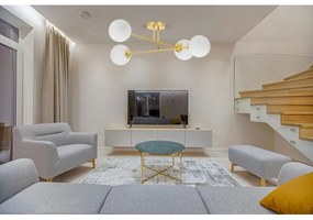 Lampadario a sospensione con supporto rigido 4xE27/35W/230V diametro 70 cm oro