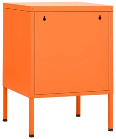 Comodino arancione 35x35x51 cm in acciaio