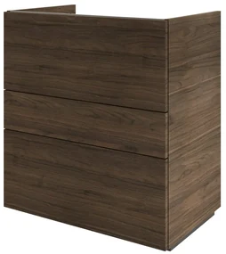 Mobile da bagno sotto lavabo SENSEA Neo Frame noce lucido L 75 x H 84 x P 48 cm 3 cassetti, lavabo non incluso