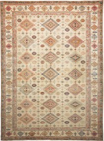 Kazak Tappeto 370 x 280 Grigio (Pakistan) Annodato A Mano