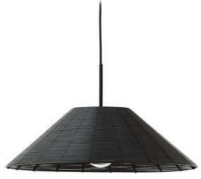 Kave Home - Paralume per lampada da soffitto Saranella in rattan sintetico nero Ã˜ 50 cm