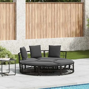Lettino Prendisole Esterno Senza Tetto Nero İn Polyrattan /