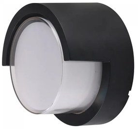 Applique Lampada Led Da Muro Parete Rotondo Neutro 4000K 12W Con Diffusore Semicoperto Colore Nero SKU-8538