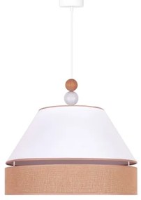 Duolla - Lampadario a sospensione con filo AVIGNON 1xE27/15W/230V diametro 50 cm bianco/marrone