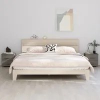 Comodini 2 pz Grigio Chiaro 40x35x44,5cm Legno Massello di Pino cod mxl 29924