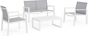 Set di mobili da giardino bianco in alluminio per 4 persone Kallen – Bizzotto
