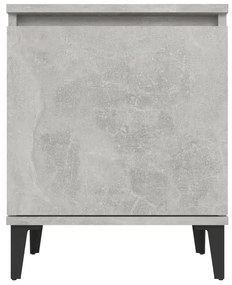 Comodini con Gambe in Metallo 2pz Grigio Cemento 40x30x50 cm