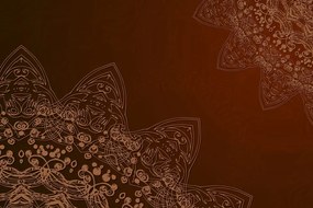 Quadro su tela – Elementi moderni di Mandala in sfumature di marrone
