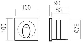 Redo 91199 - Lampada segnapasso da esterno BAST LED/2,5W/230V IP65 grigia