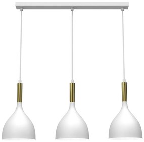 Lampadario a sospensione con filo NOAK 3xE27/60W/230V bianco/oro