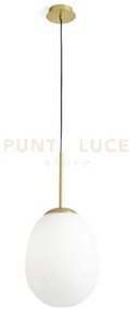 Drop sospensione 1 luce vetro opalino finitura oro lm attacco e27