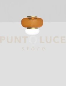 Faro  lampada da soffitto p ambra scura bianco ottone verniciato l3...