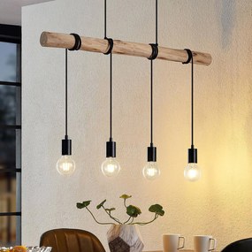 Lindby Ferris lampada sospensione di legno, 4 luci