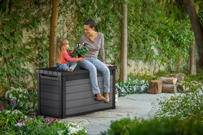 Baule Cassapanca da Esterno 122,9x62,1x70,6 cm in Evotech Keter Cortina Box 100G Grigio...