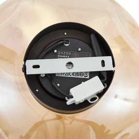 Plafoniera di design nera con vetro ambrato - Gemma