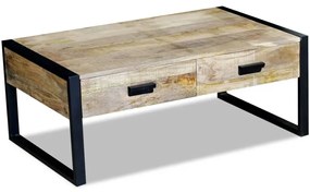 Tavolino da caffè in legno massello di mango 100x60x40 cm