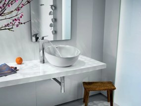 Lavabo da appoggio Kentia ROCA tondo in ceramica bianco lucido piletta non inclusa