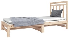 Dormeuse estraibile 2x(90x190) cm legno massello di pino