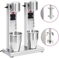 Frullatore per Milkshake con Tazza Doppia in Acciaio Inox 2 L