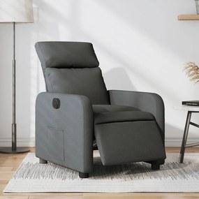 Poltrona Elettrica Reclinabile Grigio Scuro İn Tessuto /