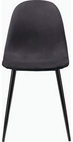 Sedie da pranzo grigio scuro in velluto set di 4 pz Monza - Støraa