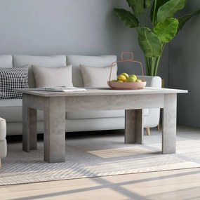 Tavolino Salotto Grigio Cemento 100x60x42 Cm Legno Multistrato /