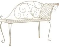 Sdraio da Giardino 128 cm in Metallo Anticato Bianco cod mxl 45706