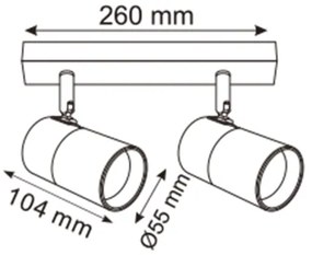 Zuma Line 2204BD-2-BK - Faretto FORI 2xGU10/50W/230V nero/oro