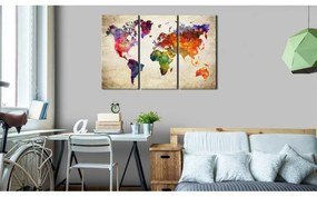 Quadri di sughero  Corkboard Map in Watercolor  Larghezza x Altezza Home decor 60x40