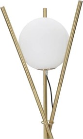Lampada da terra bianca/dorata con paralume in vetro (altezza totale 155 cm) Glamy – Mauro Ferretti