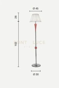 Piantana paganini cristallo/oro 1 luce attacco e27 h.153+26cm