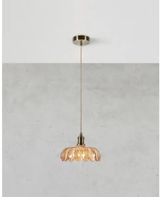 Markslöjd 108858 - Lampadario a sospensione con filo KURAGE 1xE27/40W/230V ottone/fumé beige