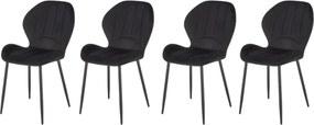Set di 4 sedie K538 in velluto nero