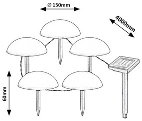 Rabalux 77008 - Lampada LED solare TREPPIO 5xLED/0,2W/1,2V IP44