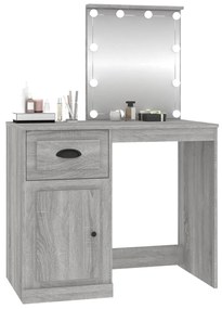 Toeletta con led grigio sonoma 90x50x132,5cm legno multistrato