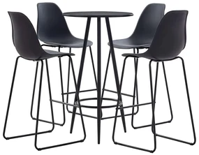 Set Da Bar 5 Pz İn Plastica Nero /