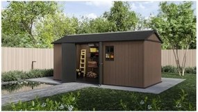 Casetta Da Giardino In Resina Newton Plus 7517/1775 Effetto Legno Keter