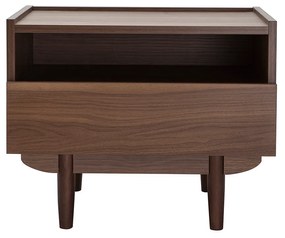 Comodino con cassetto in legno scuro SANAA