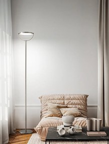 Perenz Piantana “Plato” • 190 × Ø 23 cm (diffusore D.25 × h 2,5) – bianco opaco / grigio titanio