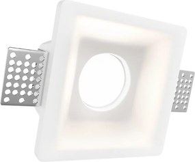 Portafaretto Quadrato Ø100x100 mm GU10 in Gesso Pitturabile SLIM